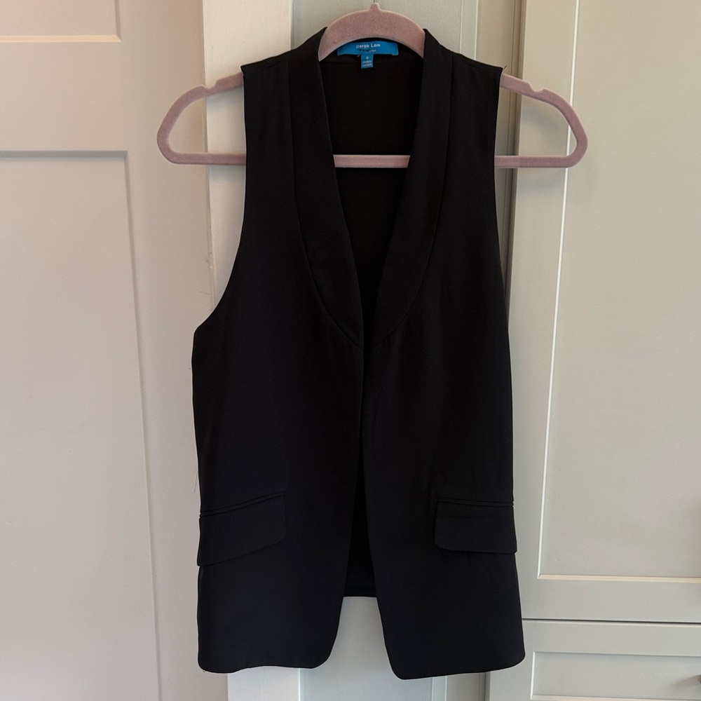 Derek Lam Black Sleeveless Blazer Vest